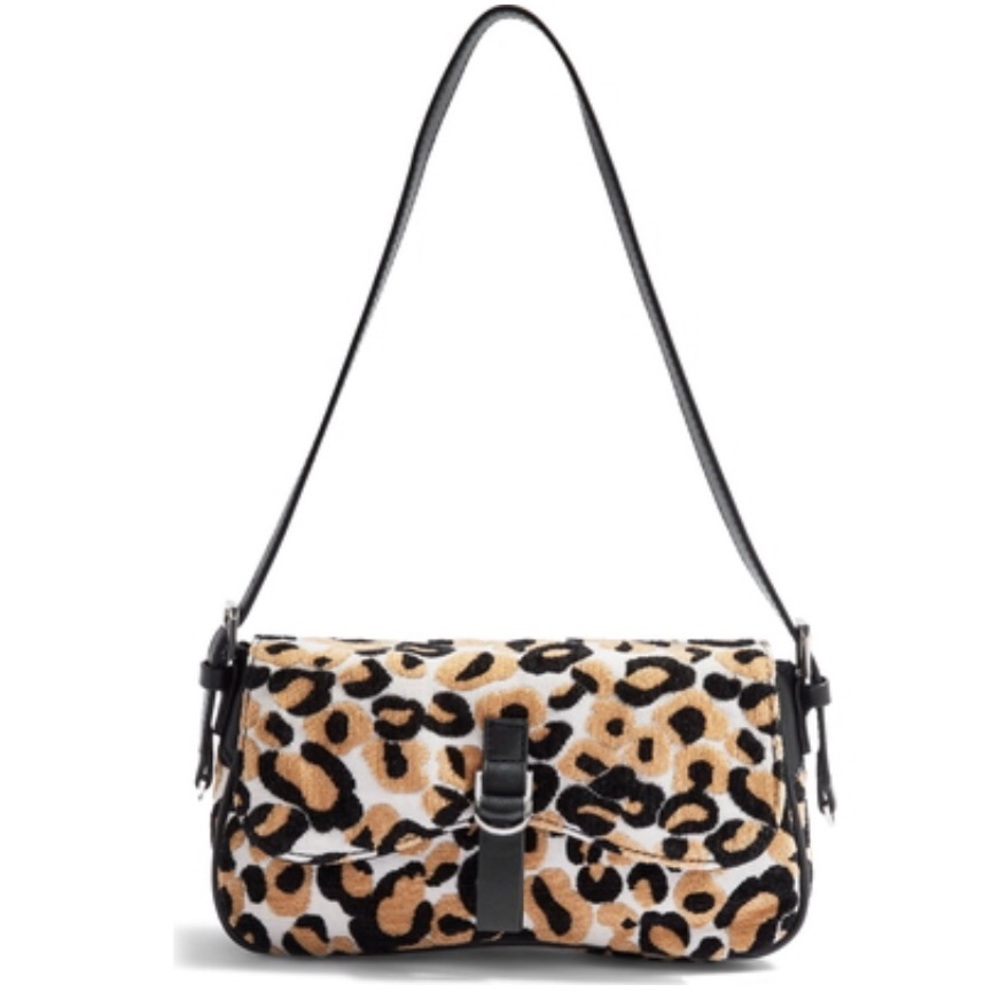 TOPSHOP LEOPARD FLAP SHOULDER BAG
